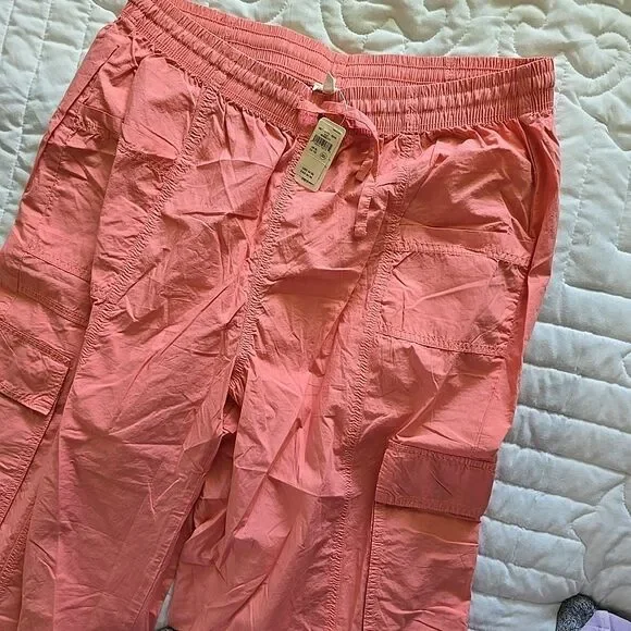 NWT Aerie Womens Wide Leg Cargo Pants Skater Peach , Size XL - Picture 2 of 9